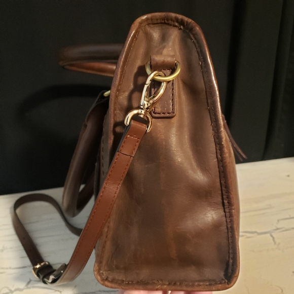 Born Eva Satchel Style Leather Crossbody Handbag in Dark Brown - Picture 5 of 16